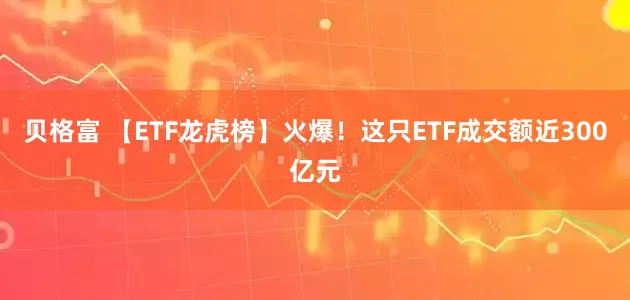 贝格富 【ETF龙虎榜】火爆！这只ETF成交额近300亿元